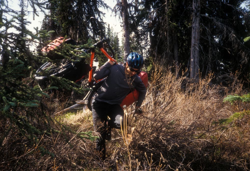 Fully loaded bikes are both heavy and uncomfortable to carry.