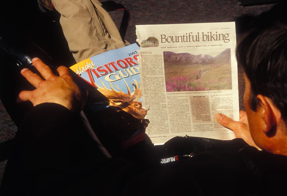 At the Anchorage Airport we picked up a visitor guide that led us to the resurrection trail.