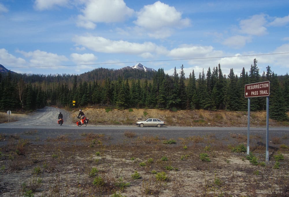 The sign that led us astray; the actual road we were supposed to take is 50 yards to the right.