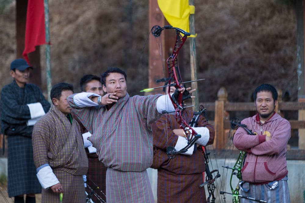 Archer releasing his bow is captured using the Fujifilm X-T3 "Pre-Shot ES" feature